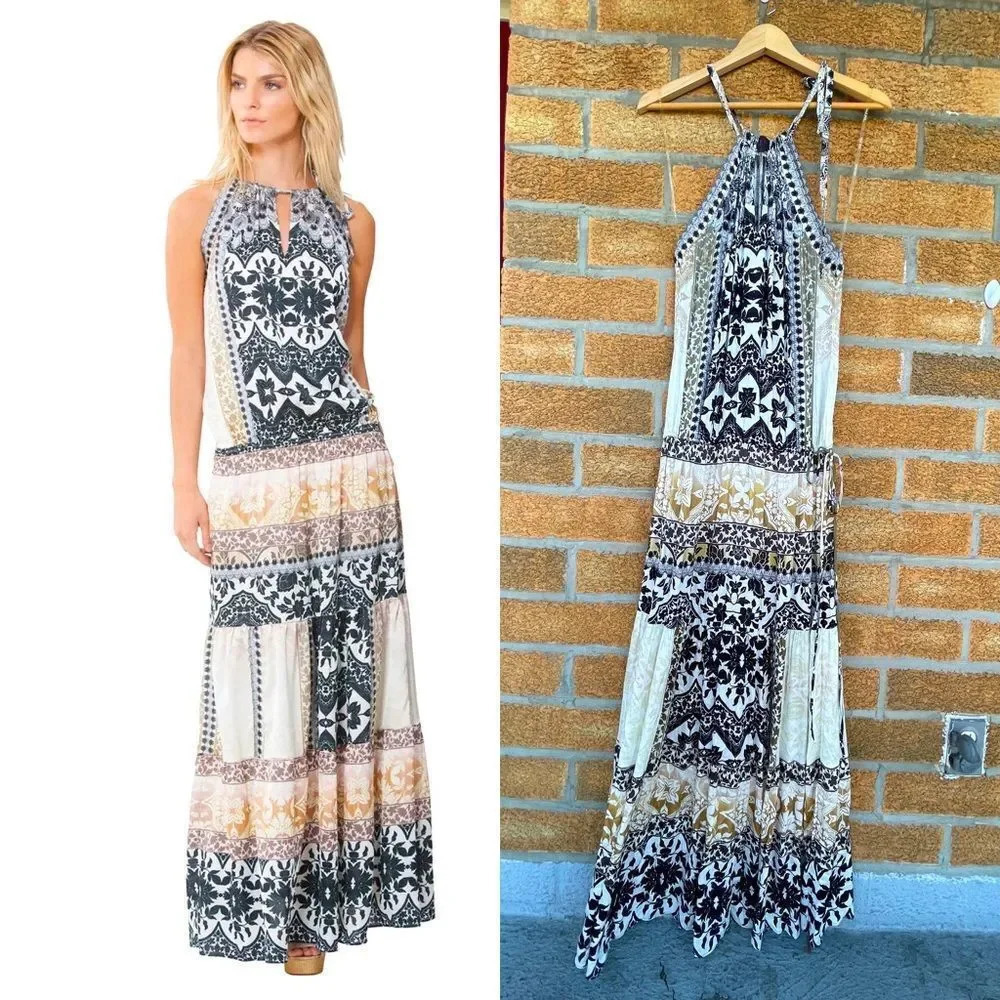 Hale Bob Carly Rayon Maxi Dress small